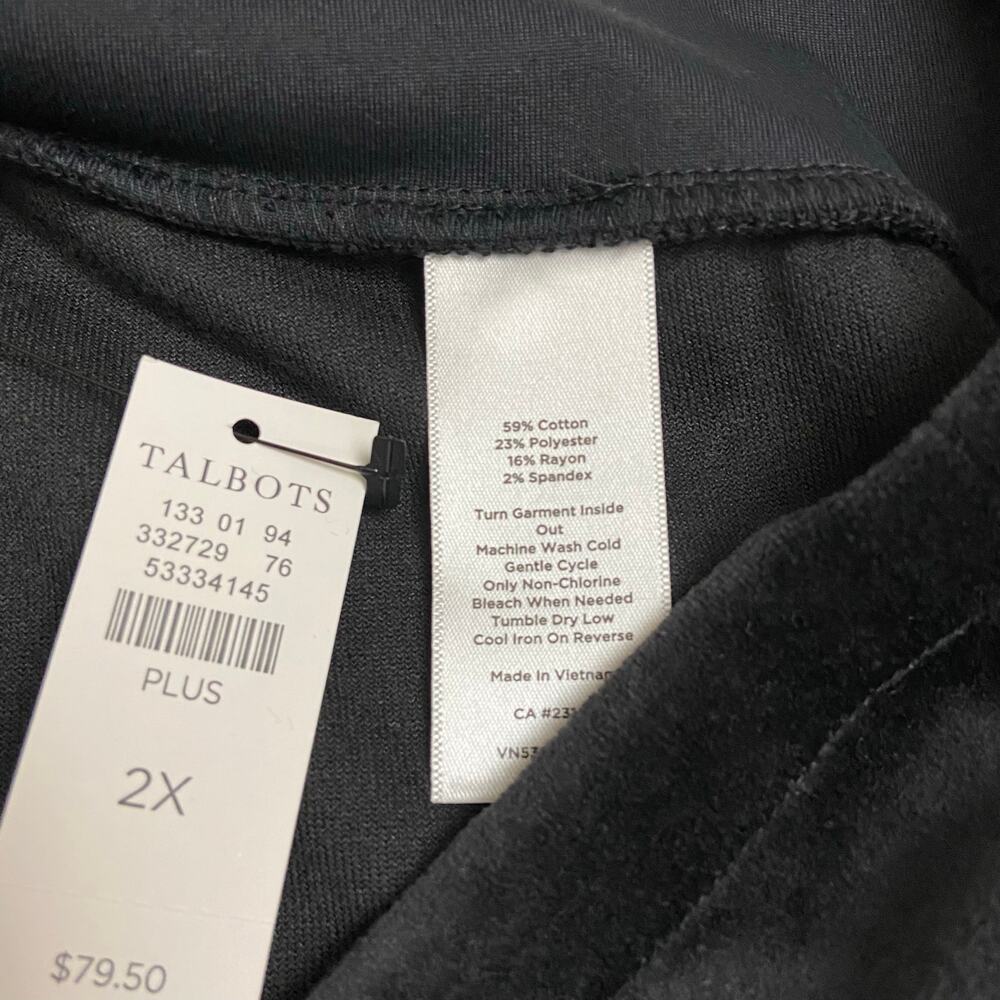 Talbots Women's Black Velour High Rise Lounge Legging Pants Size 2X NWT - Picture 8 of 13
